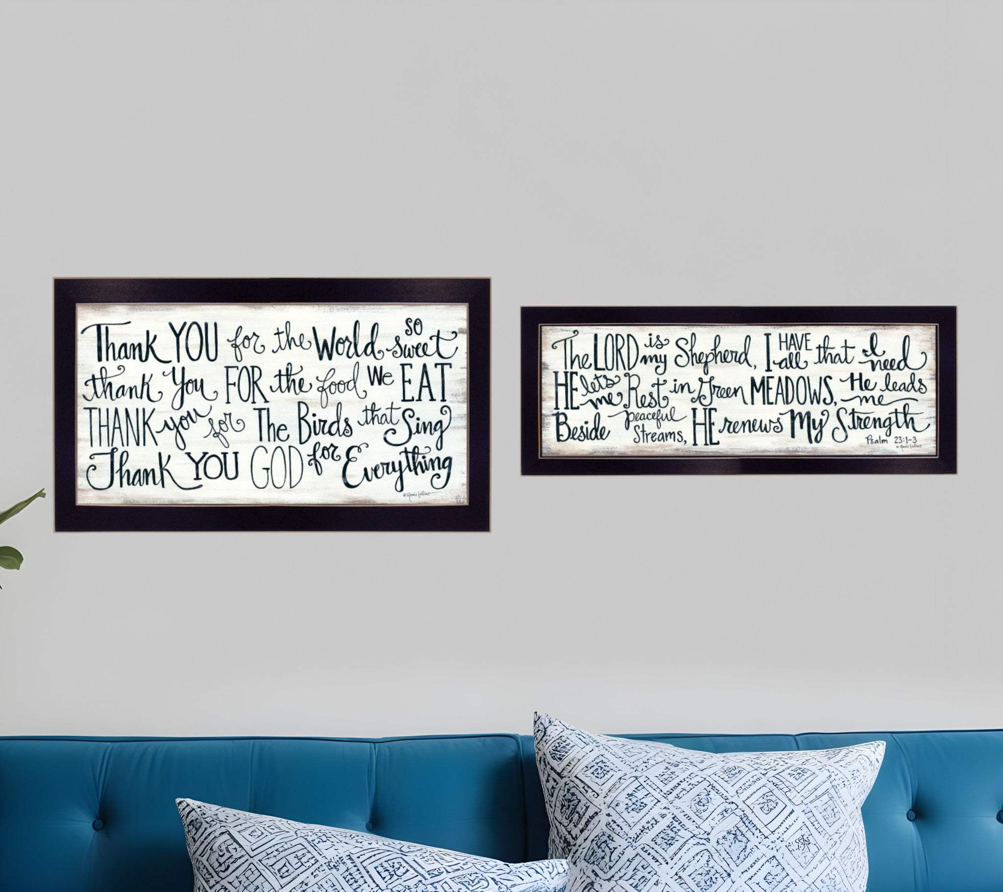 Set Of Two Thank You Lord 2 Black Framed Print Wall Art - Homeroots - Flyclothing LLC