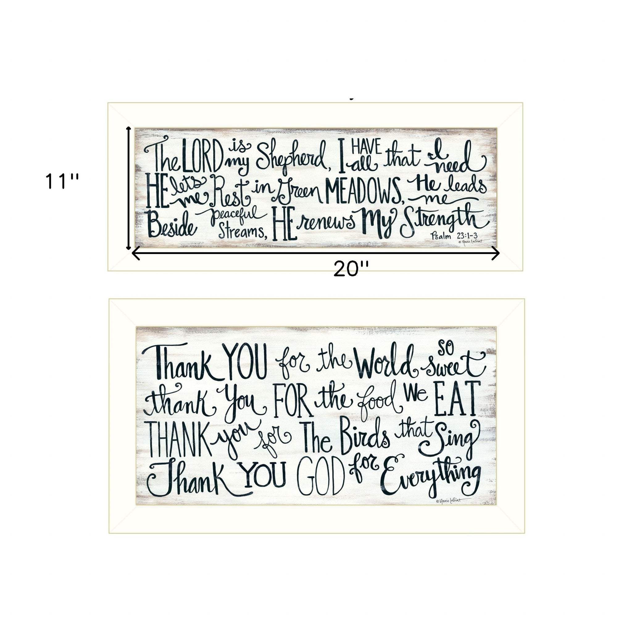 Set Of Two Thank You Lord 1 White Framed Print Wall Art - Homeroots - Flyclothing LLC