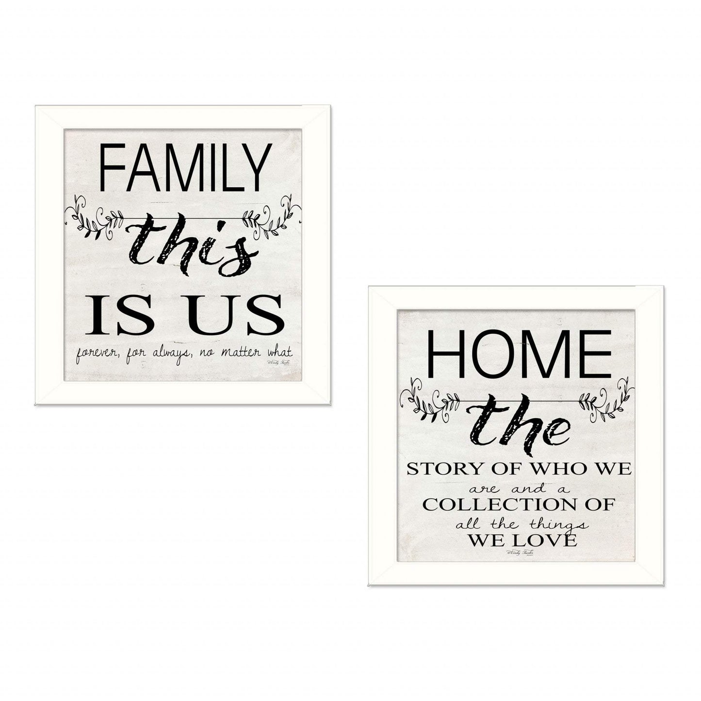 Set Of Two Family 2 White Framed Print Wall Art - Homeroots - Flyclothing LLC