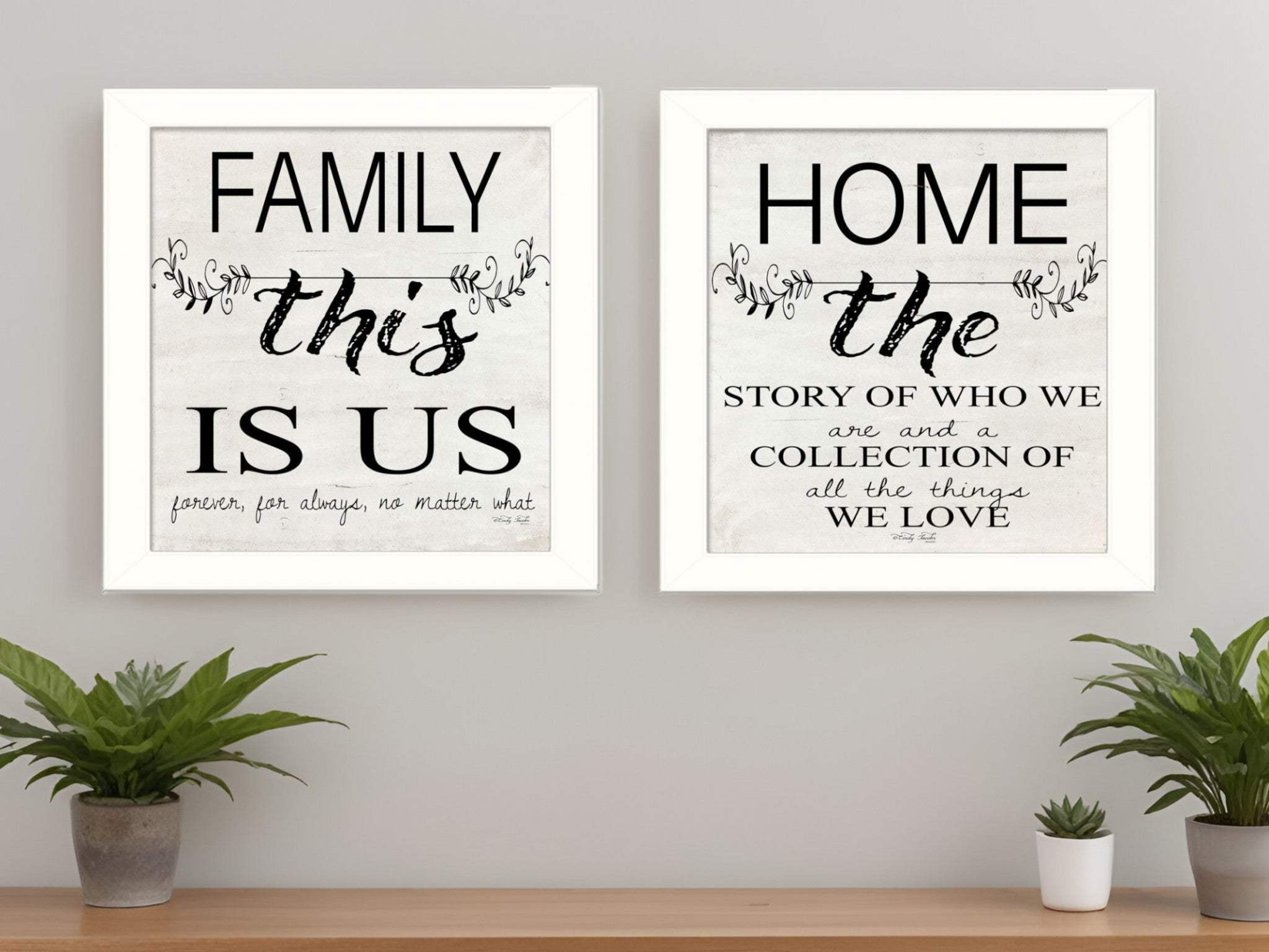 Set Of Two Family 2 White Framed Print Wall Art - Homeroots - Flyclothing LLC