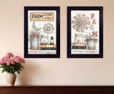 Set Of Two Farm Living 1 Black Framed Print Wall Art - Homeroots - Flyclothing LLC