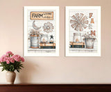 Set Of Two Farm Living 2 White Framed Print Wall Art - Homeroots - Flyclothing LLC