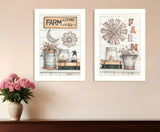 Set Of Two Farm Living 2 White Framed Print Wall Art - Homeroots