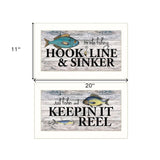 Set Of Two Fishing Combo 2 White Framed Print Wall Art - Homeroots