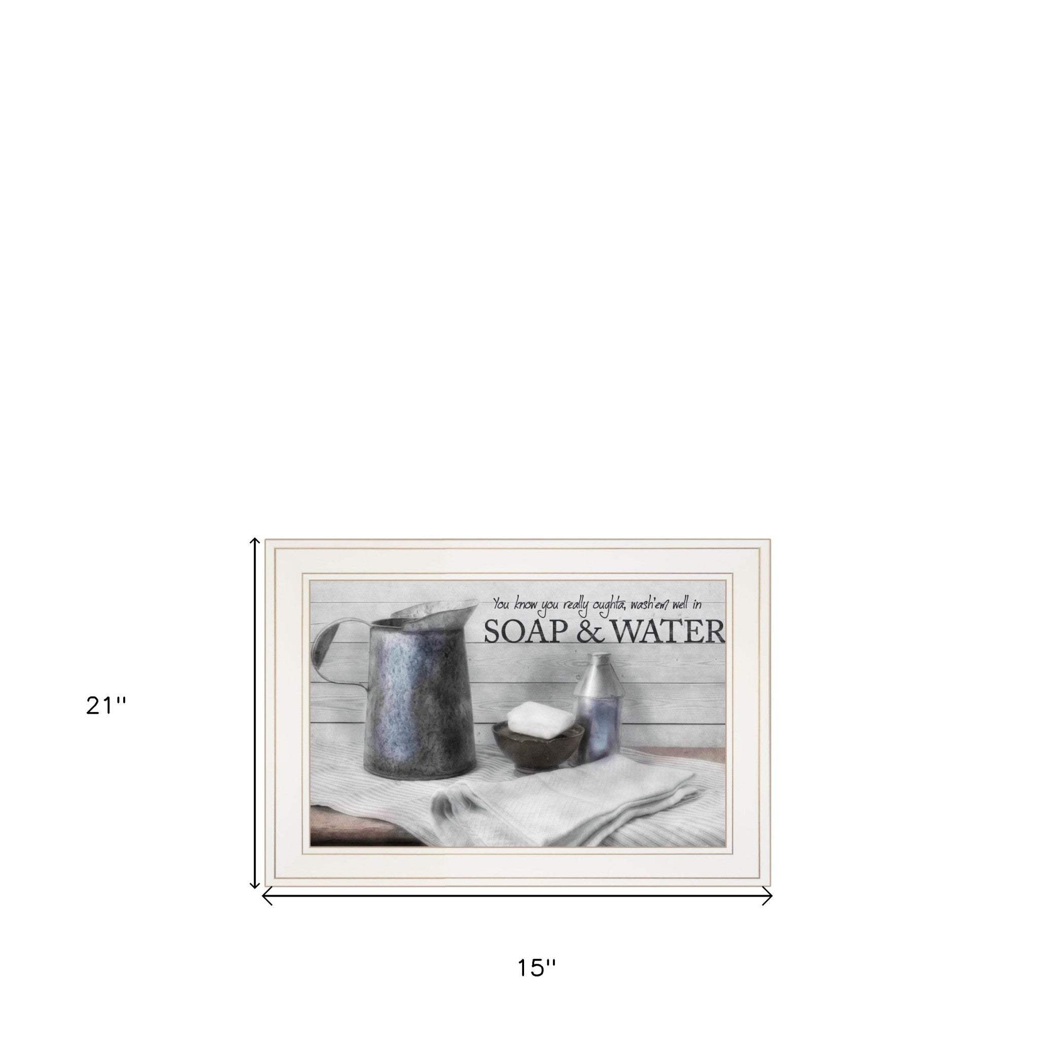 Set Of Two Soap or Floral 1 White Framed Print Bathroom Wall Art - Homeroots - Flyclothing LLC
