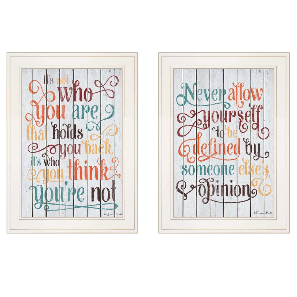 Set Of Two Who You Think 1 White Framed Print Wall Art - Homeroots - Flyclothing LLC
