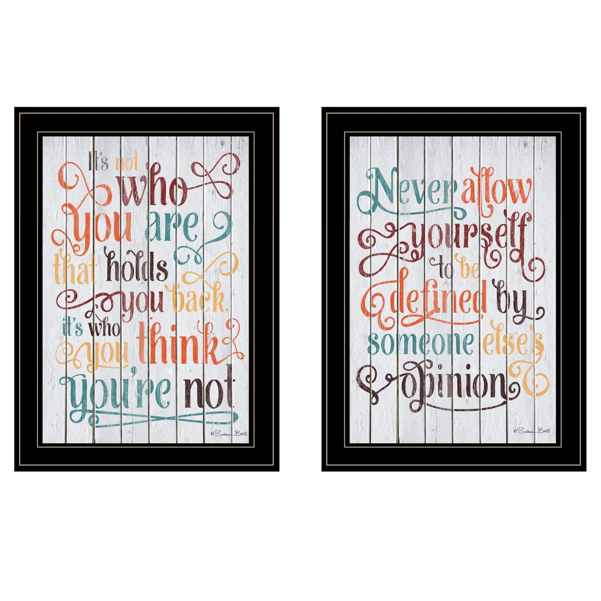 Set Of Two Who You Think 2 Black Framed Print Wall Art - Homeroots - Flyclothing LLC