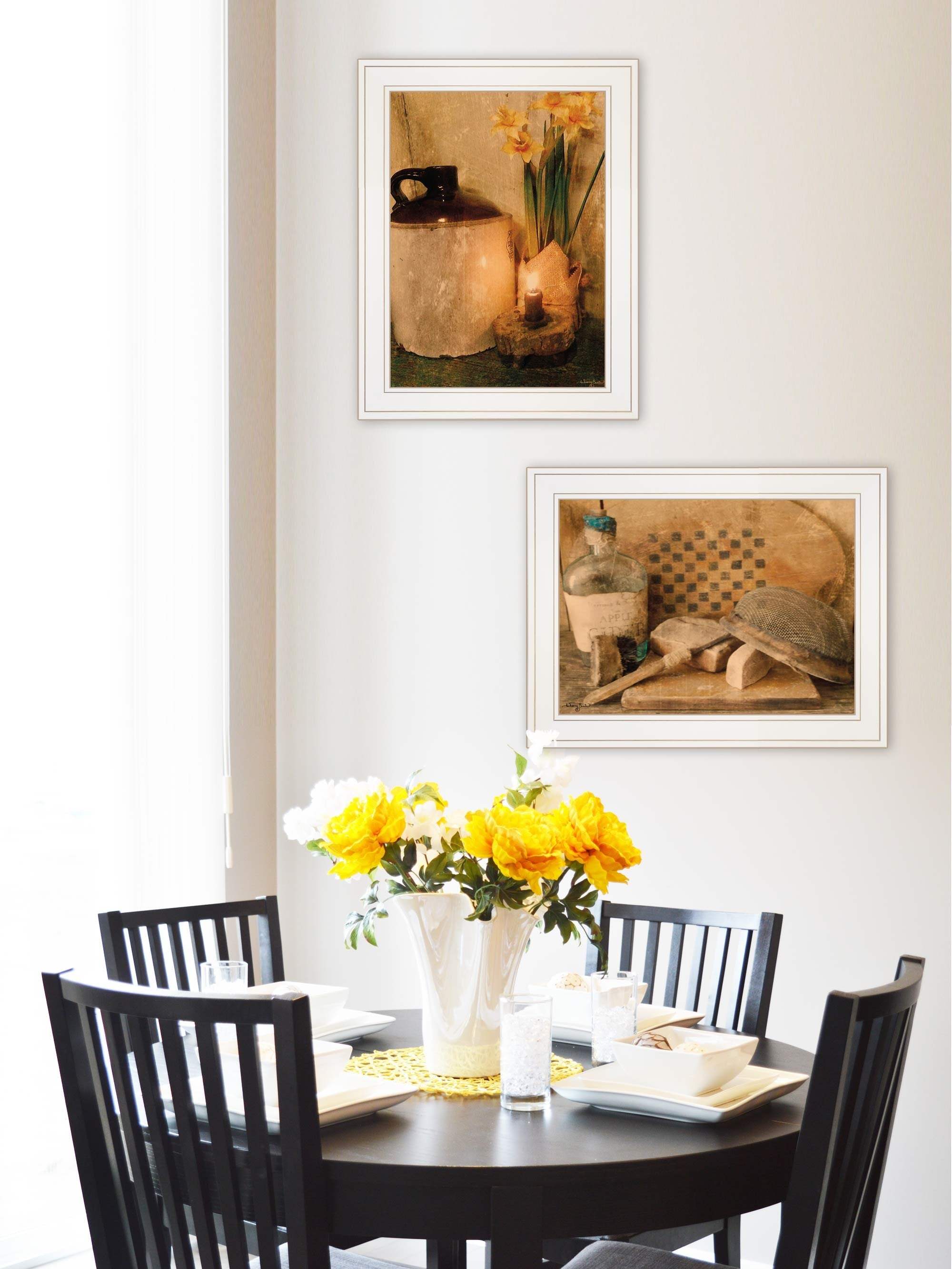 Set Of Two Daffodils and Cider 1 White Framed Print Bathroom Wall Art - Homeroots - Flyclothing LLC