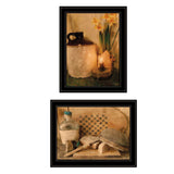 Set Of Two Daffodils and Cider 2 Black Framed Print Bathroom Wall Art - Homeroots - Flyclothing LLC