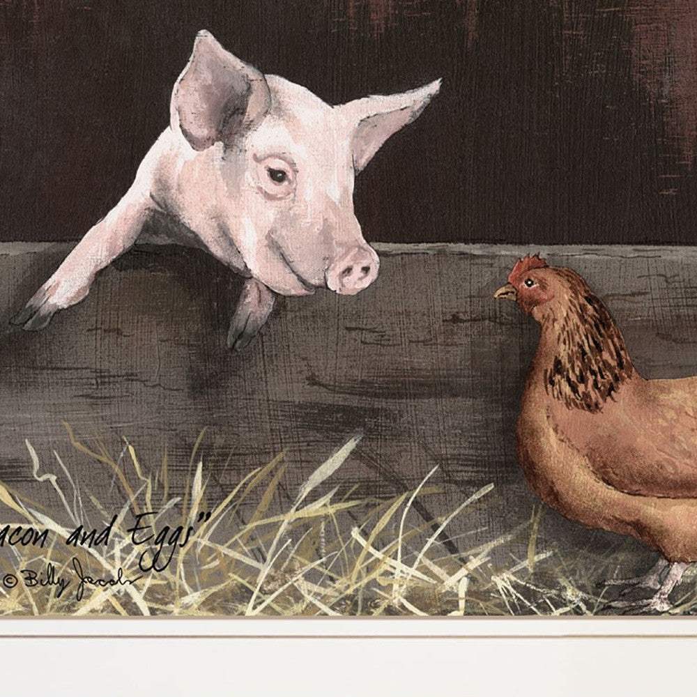 Set Of Two Bacon and Eggs 1 White Framed Print Wall Art - Homeroots - Flyclothing LLC