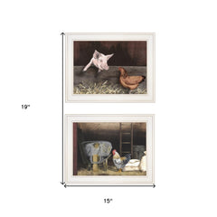 Set Of Two Bacon and Eggs 1 White Framed Print Wall Art