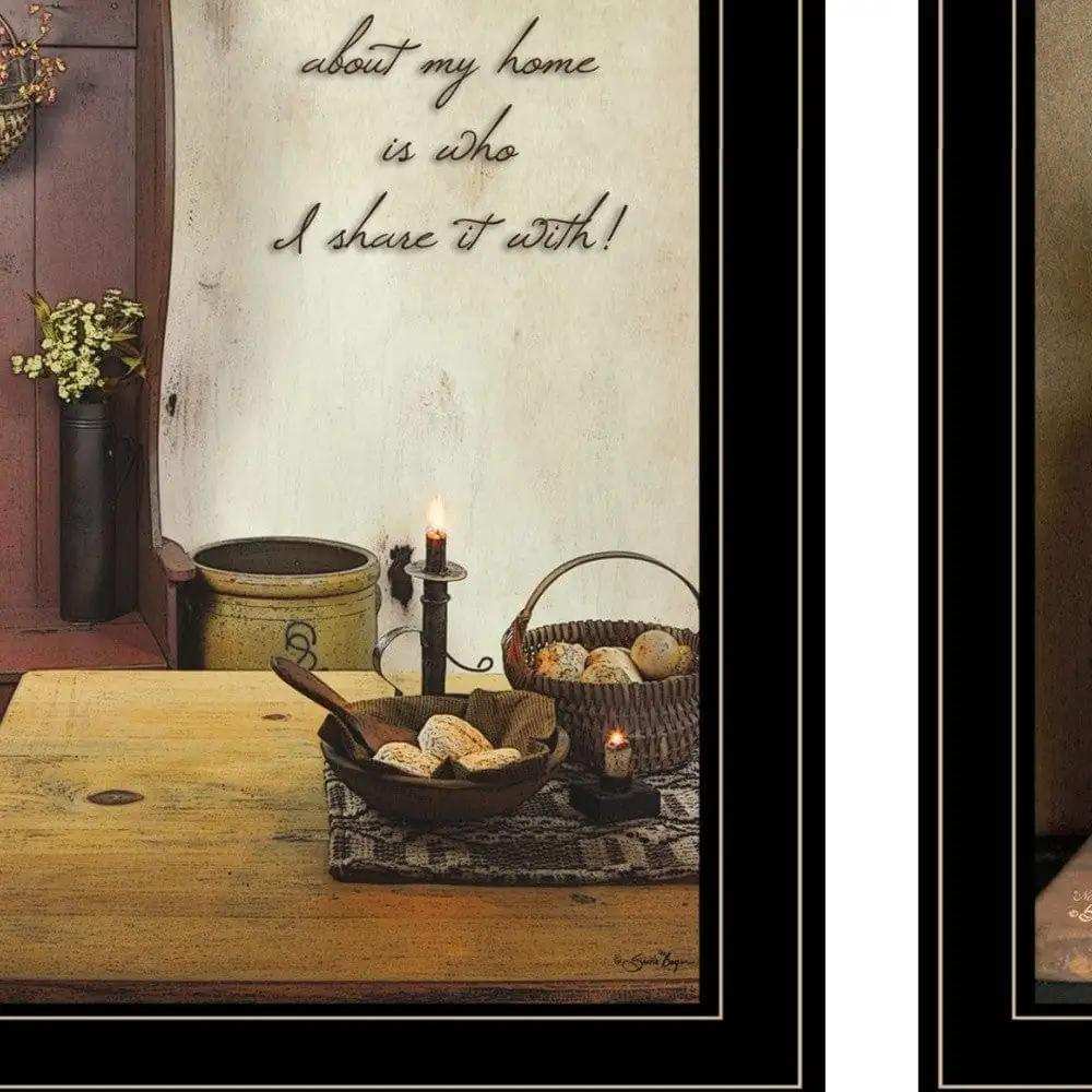 Set Of Two What I Love Most 2 Black Framed Print Wall Art - Homeroots - Flyclothing LLC