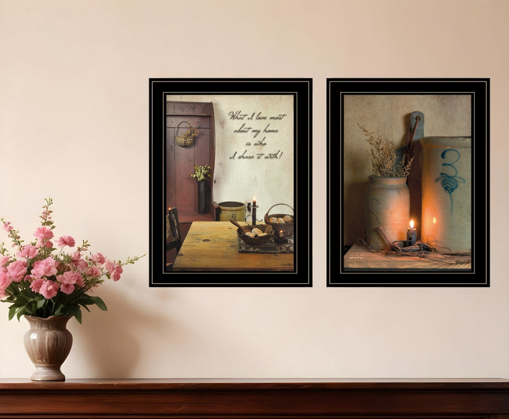 Set Of Two What I Love Most 2 Black Framed Print Wall Art - Homeroots