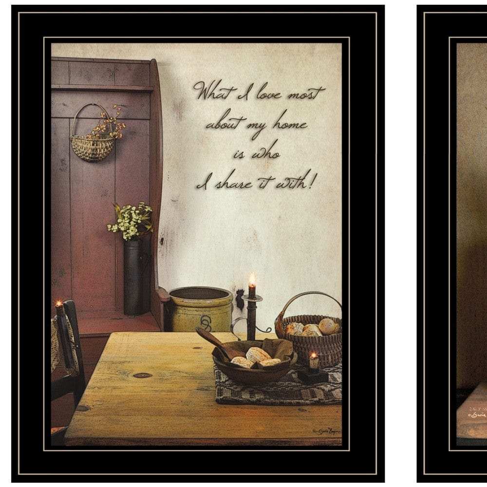 Set Of Two What I Love Most 2 Black Framed Print Wall Art - Homeroots - Flyclothing LLC