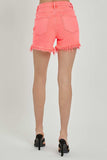 RISEN Raw Hem Asymmetrical Waist Denim Shorts - Trendsi - Flyclothing LLC