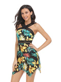 Cutout Printed Two-Piece Swim Set - Trendsi