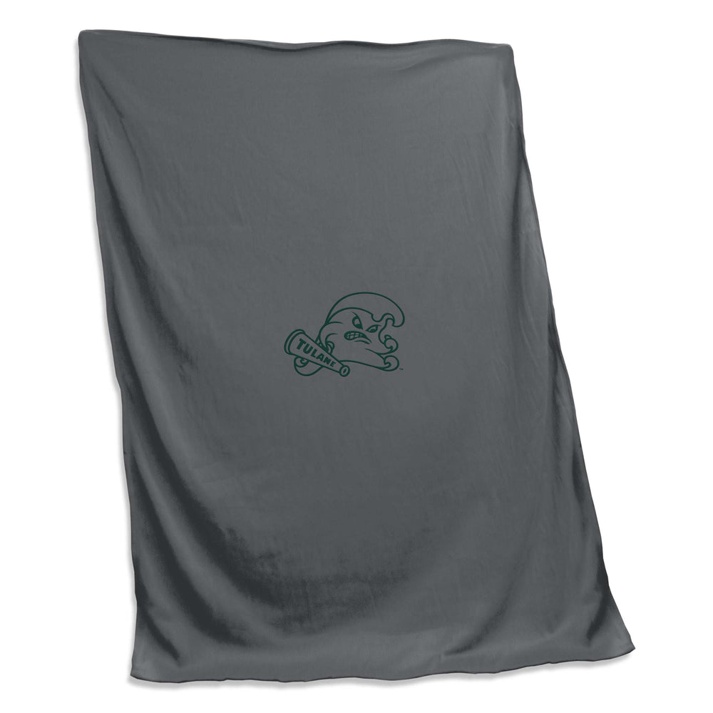 Tulane Charcoal Sweatshirt Blanket (Screened) - Logo Brands - Flyclothing LLC