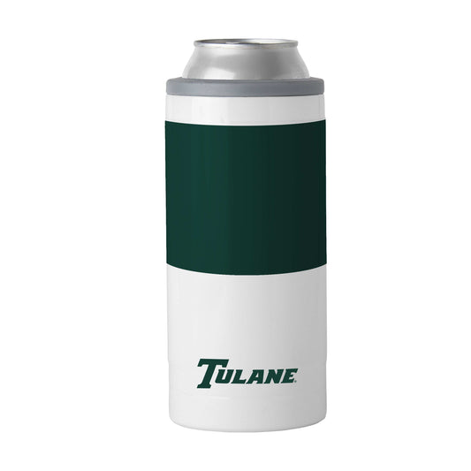 Tulane 12oz Colorblock Slim Can Coolie - Logo Brands - Flyclothing LLC