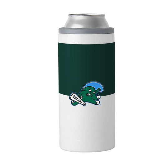 Tulane 12oz Colorblock Slim Can Coolie - Logo Brands - Flyclothing LLC
