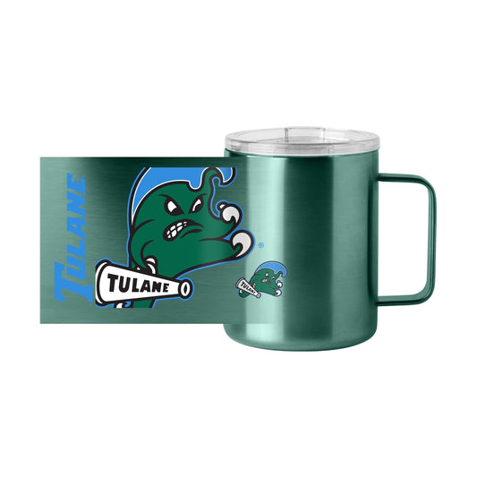 Tulane 15oz Hype Stainless Steel Mug - Logo Brands - Flyclothing LLC