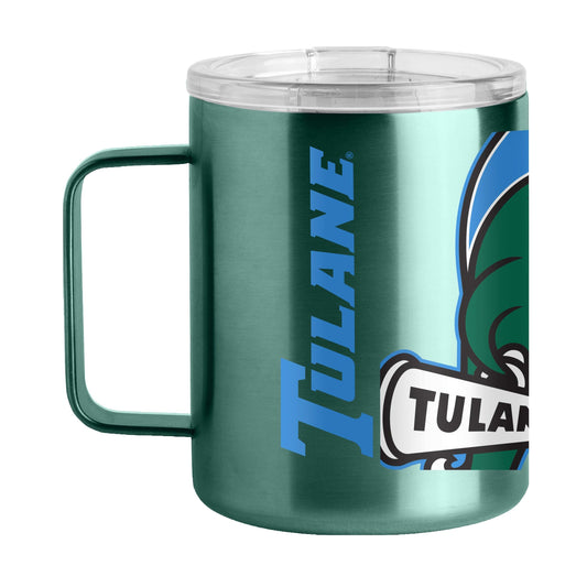 Tulane 15oz Hype Stainless Steel Mug - Logo Brands - Flyclothing LLC