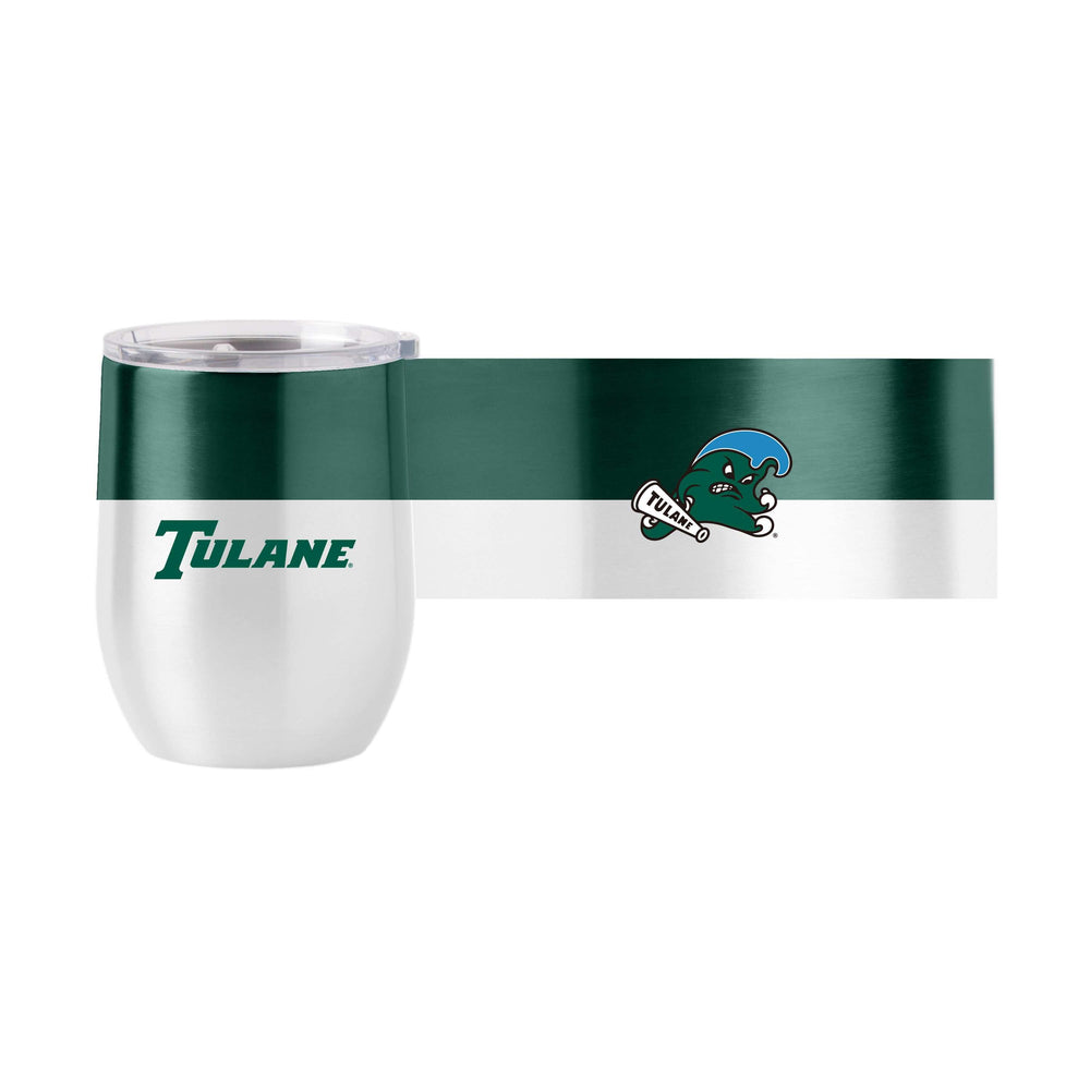 Tulane 16oz Colorblock Stainless Curved Beverage - Logo Brands - Flyclothing LLC