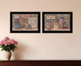 Set Of Two God Bless or Sweet Land 2 Black Framed Print Wall Art - Homeroots - Flyclothing LLC