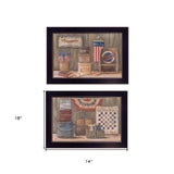 Set Of Two God Bless or Sweet Land 3 Black Framed Print Wall Art - Homeroots - Flyclothing LLC