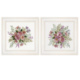 Set Of Two Floral Spray I and II White Framed Print Wall Art - Homeroots