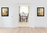 Set Of Two Meandering Flowers I and II 2 Black Framed Print Wall Art - Homeroots