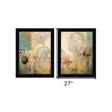 Set Of Two Meandering Flowers I and II 2 Black Framed Print Wall Art - Homeroots - Flyclothing LLC