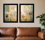 Set Of Two Meandering Flowers I and II 2 Black Framed Print Wall Art - Homeroots