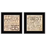 Set Of Two Together or Each Other 2 Black Framed Print Wall Art - Homeroots