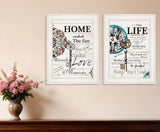Set Of Two Life or Home 1 White Framed Print Wall Art - Homeroots