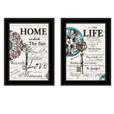 Set Of Two Life or Home 2 Black Framed Print Wall Art - Homeroots