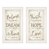 Set Of Two Faith or Believe 1 White Framed Print Wall Art - Homeroots - Flyclothing LLC