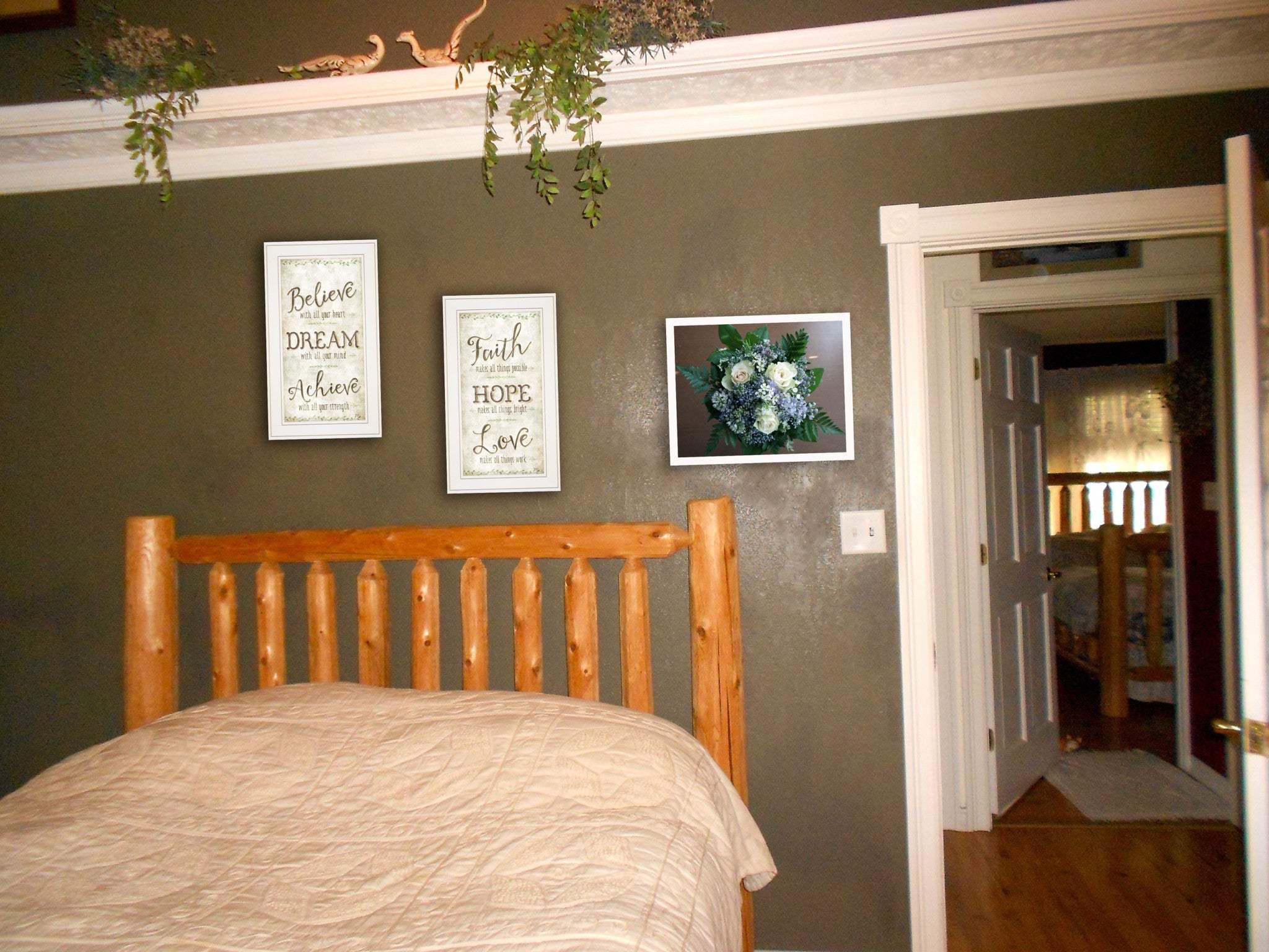 Set Of Two Faith or Believe 1 White Framed Print Wall Art - Homeroots - Flyclothing LLC