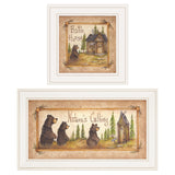 Set Of Two Natures or Bath 1 White Framed Print Bathroom Wall Art - Homeroots