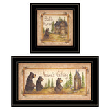 Set Of Two Natures or Bath 2 Black Framed Print Bathroom Wall Art - Homeroots