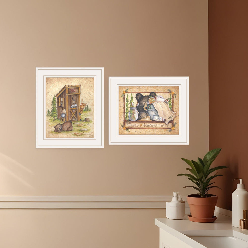 Set Of Two Bear or Still Waiting 1 White Framed Print Wall Art - Homeroots