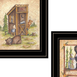 Set Of Two Bear or Still Waiting 2 Black Framed Print Wall Art - Homeroots