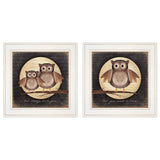 Set Of Two Owl Always Love and Need You 1 White Framed Print Wall Art - Homeroots