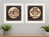 Set Of Two Owl Always Love and Need You 1 White Framed Print Wall Art - Homeroots