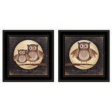 Set Of Two Owl Always Love and Need You 2 Black Framed Print Wall Art - Homeroots