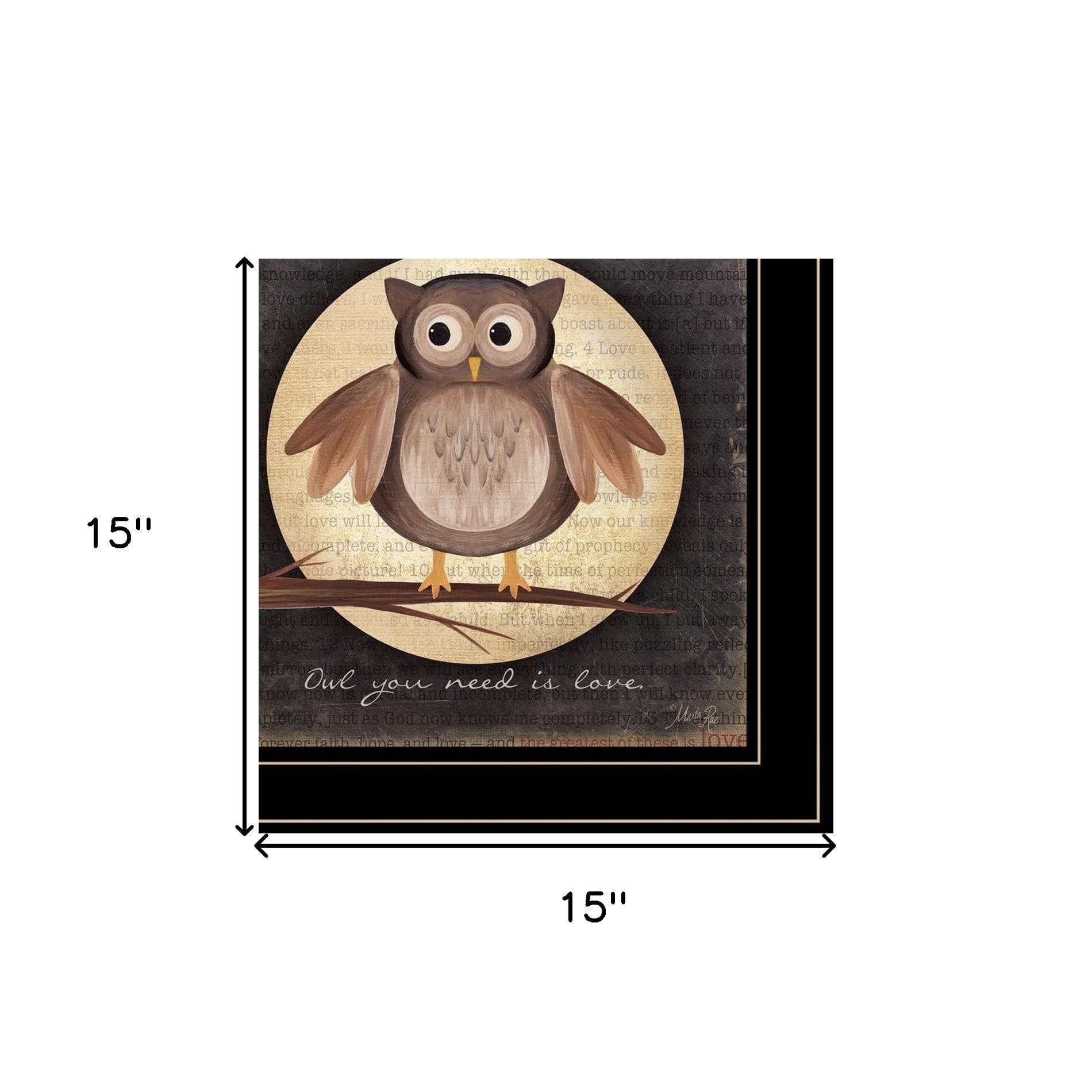 Set Of Two Owl Always Love and Need You 2 Black Framed Print Wall Art - Homeroots