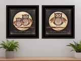 Set Of Two Owl Always Love and Need You 2 Black Framed Print Wall Art - Homeroots - Flyclothing LLC