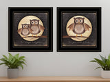 Set Of Two Owl Always Love and Need You 2 Black Framed Print Wall Art - Homeroots