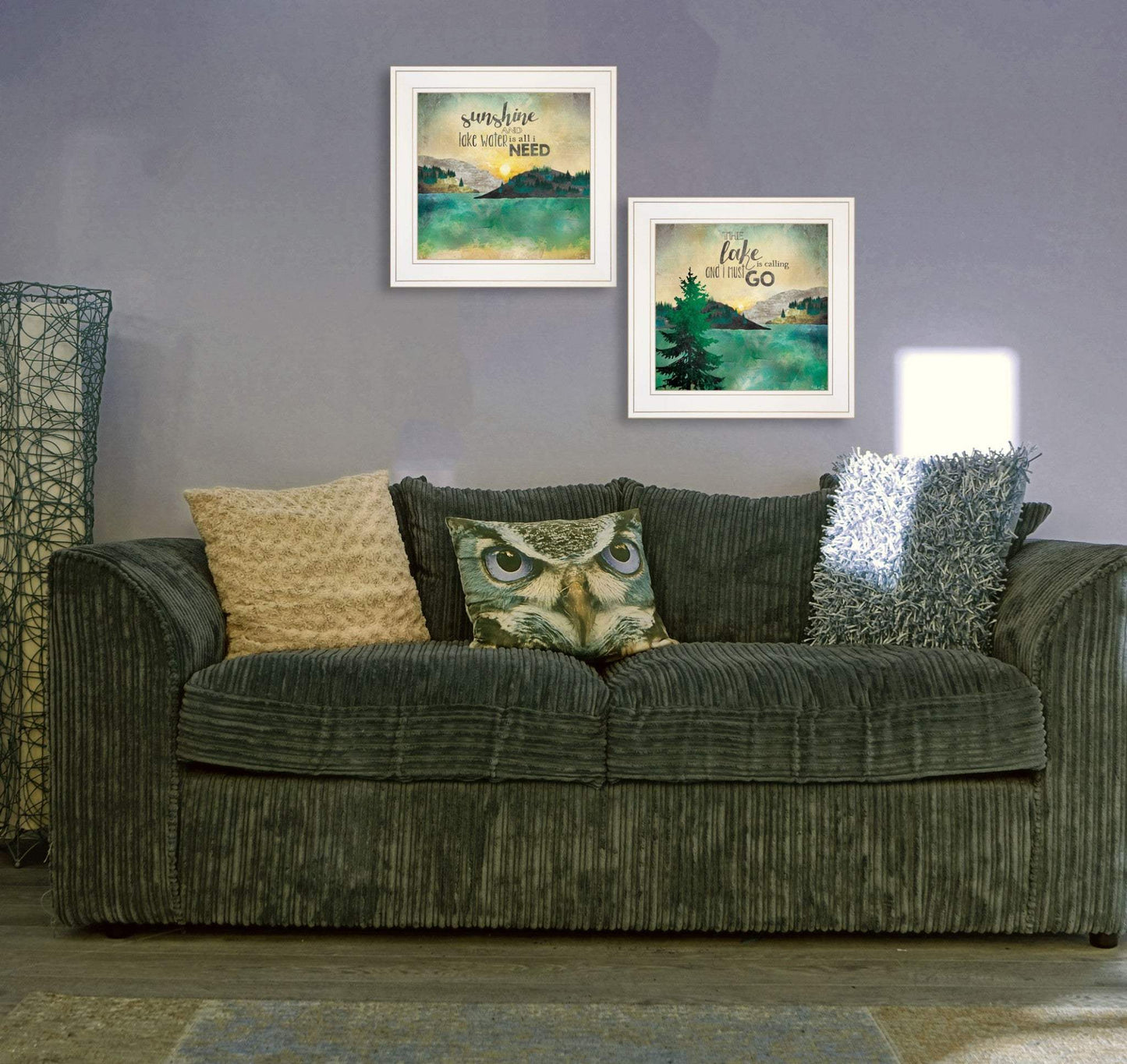 Set Of Two Lake or Sunshine 1 White Framed Print Wall Art - Homeroots - Flyclothing LLC