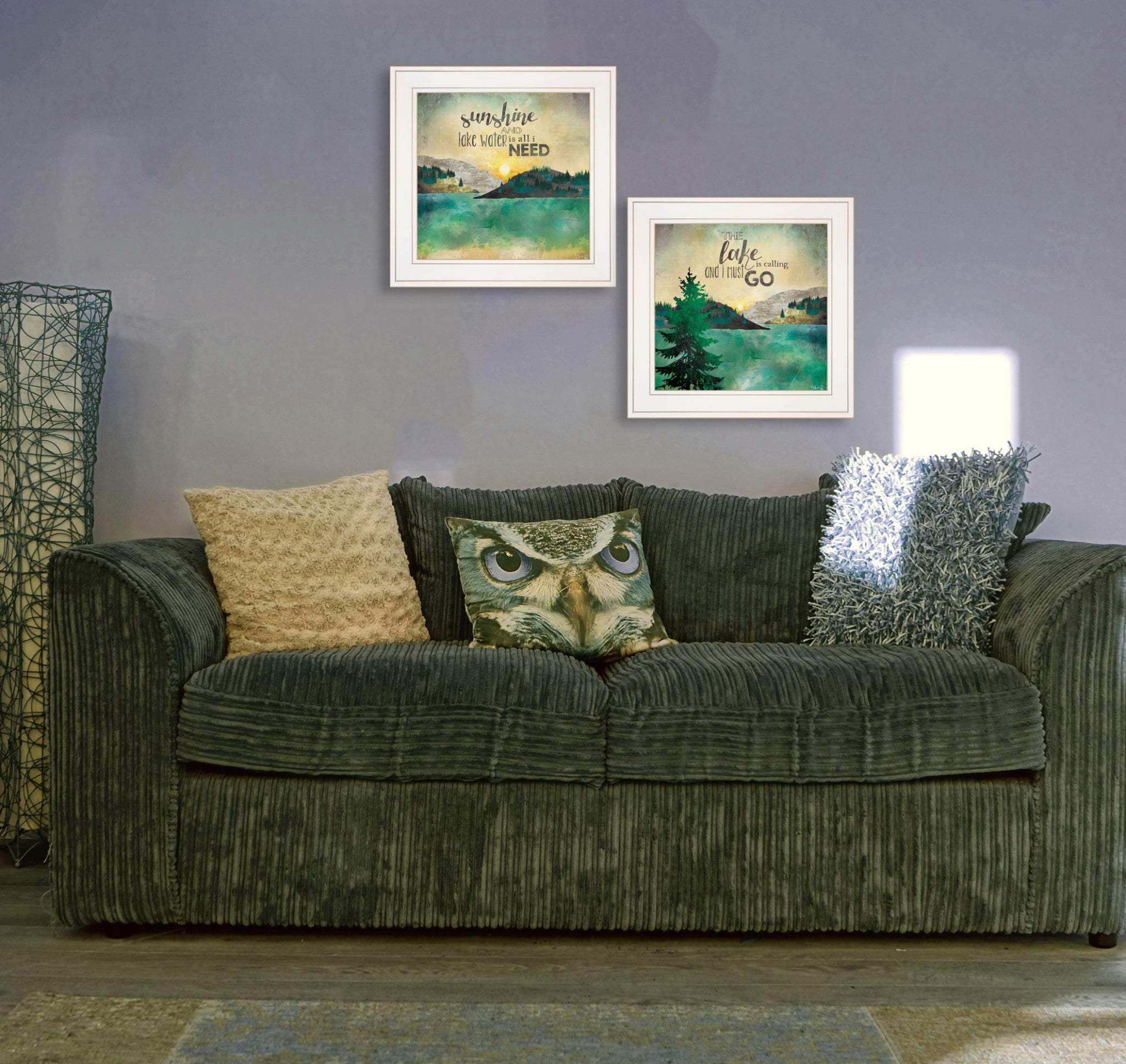 Set Of Two Lake or Sunshine 1 White Framed Print Wall Art - Homeroots - Flyclothing LLC