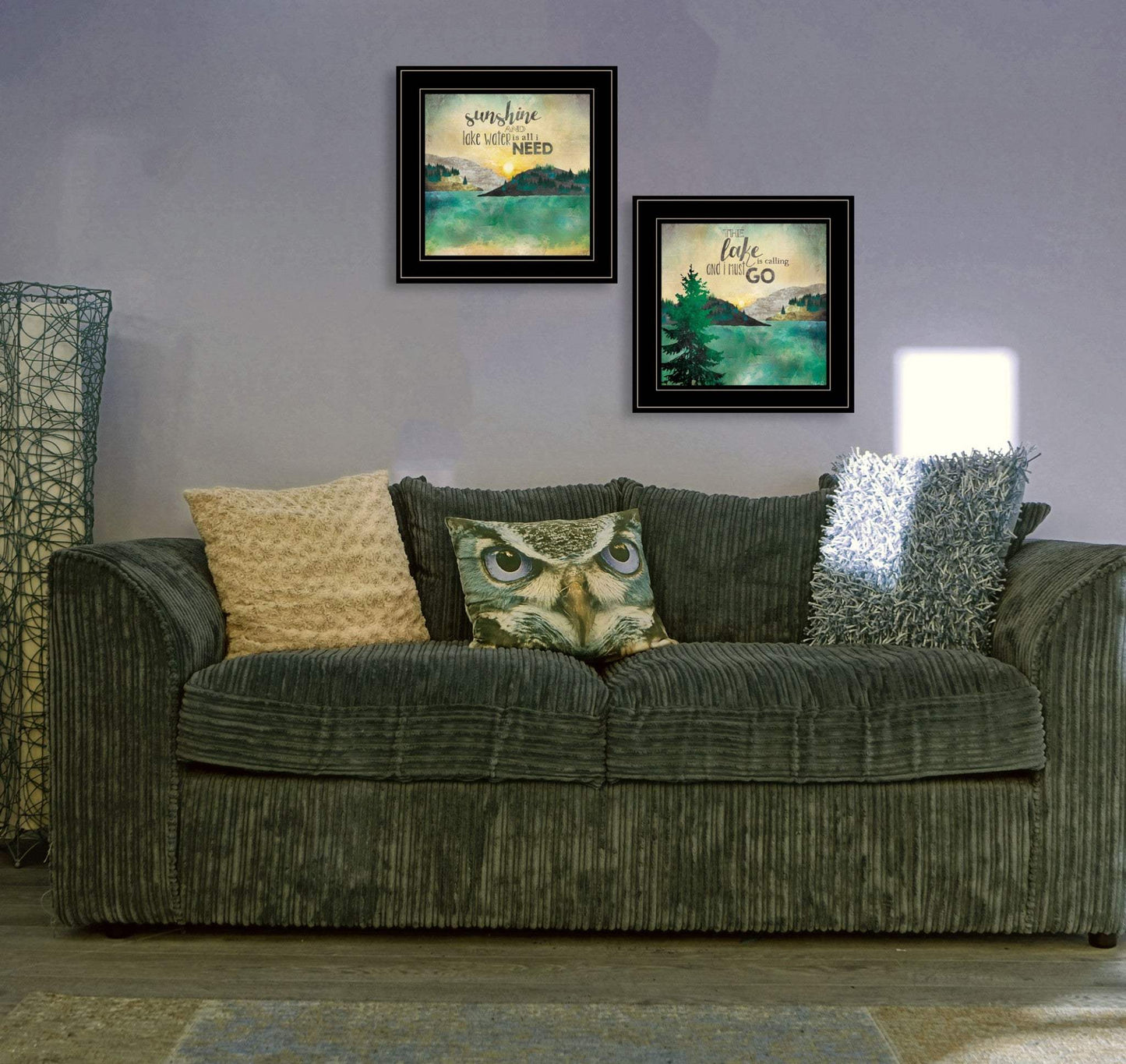 Set Of Two Lake or Sunshine 2 Black Framed Print Wall Art - Homeroots - Flyclothing LLC